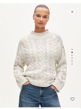 Jcrew rollneck 2025 women’s cable knit sweater